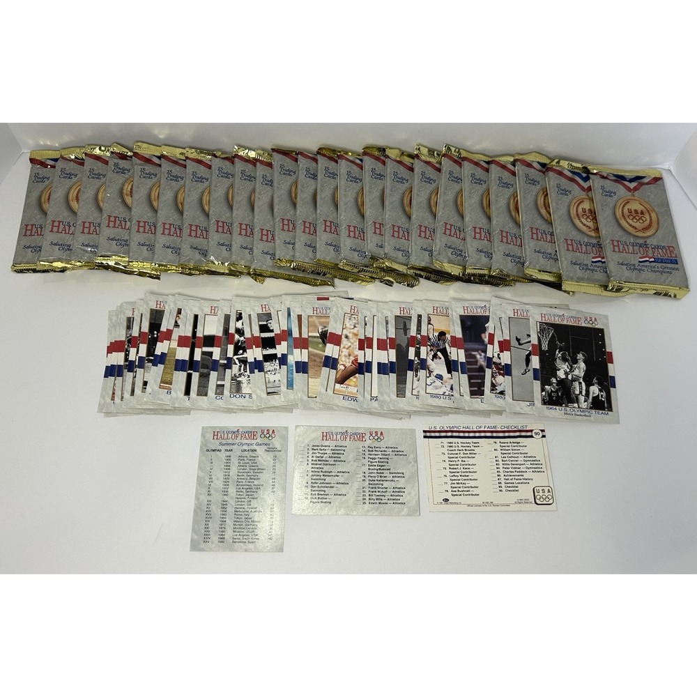 1991 Impel U.S. Olympic Hall of Fame Series Trading Cards 23 Packs & Loose Cards